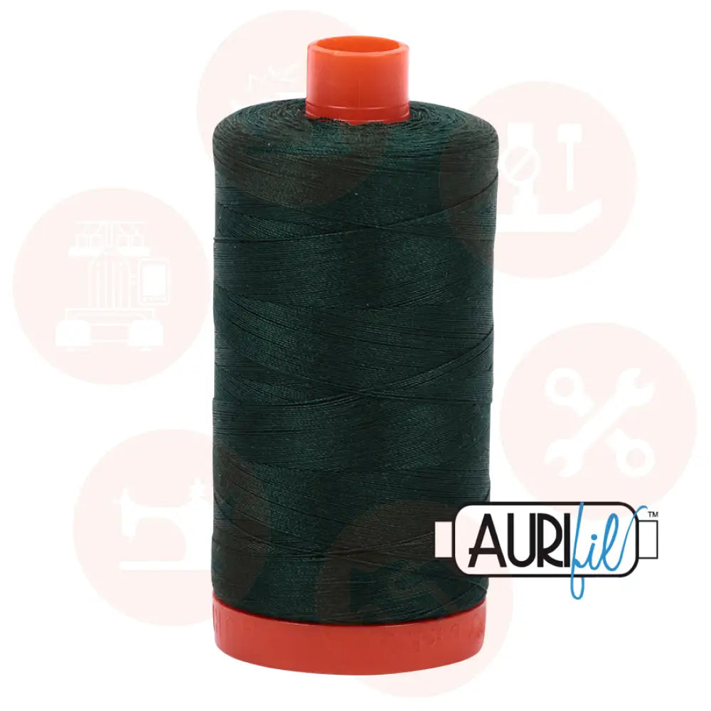 Aurifil 50Wt Cotton Mako Thread -Forest Green Mk50Sp-4026 Domestic