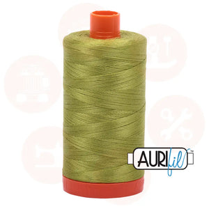 Aurifil 50Wt Cotton Mako Thread -Light Leaf Green Mk50Sp-1147 Domestic