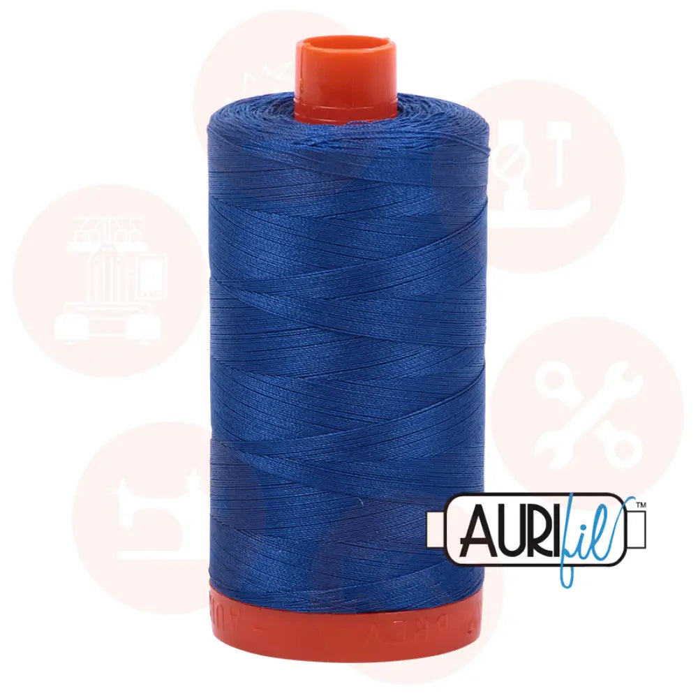 Aurifil 50Wt Cotton Mako Thread Med Blue Mk50Sp-2735 Domestic