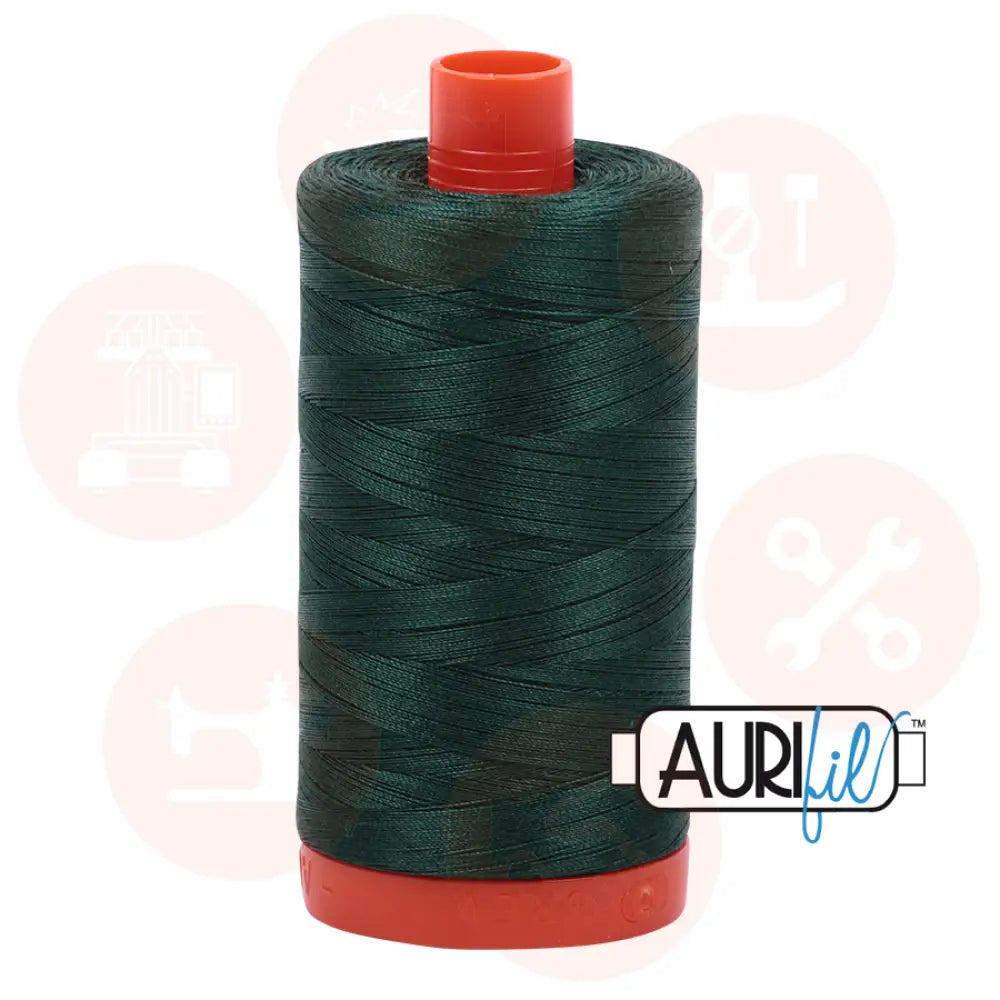 Aurifil 50Wt Cotton Mako Thread -Mid Spruce Mk50Sp-2885 Domestic