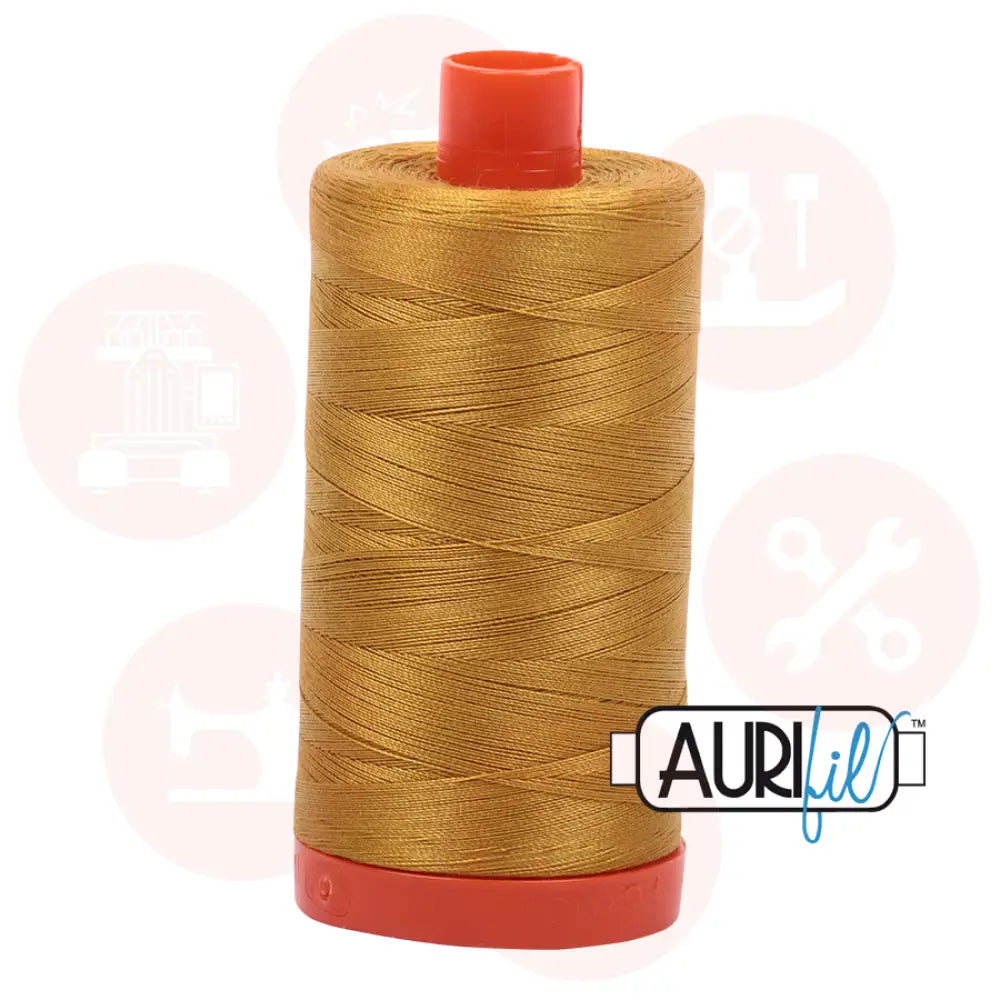 Aurifil 50Wt Cotton Mako Thread -Mustard Mk50Sp-5022 Domestic