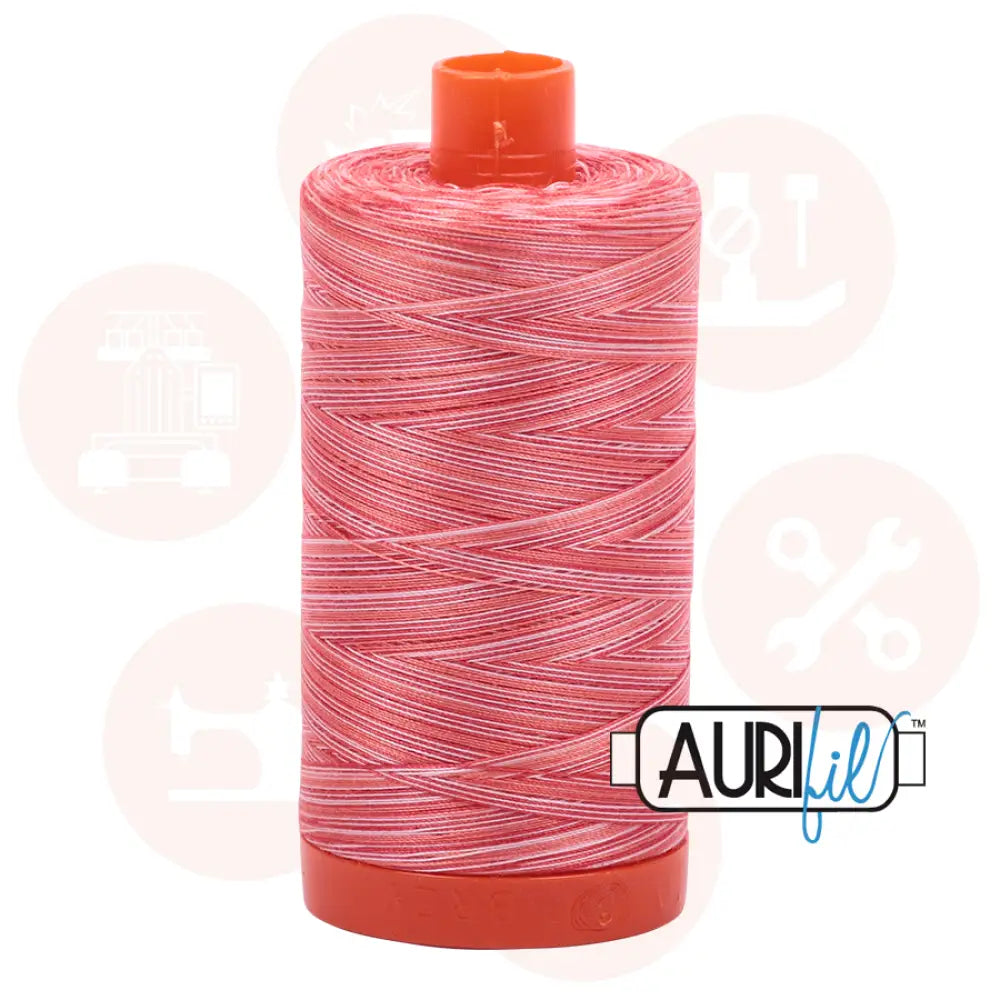 Aurifil 50Wt Cotton Mako Thread Varigated Strawberry Parfait Mk50Sp-4668 Domestic