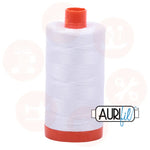 Aurifil 50Wt Cotton Mako Thread -White Mk50Sp-2024 Domestic