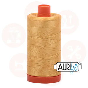 Aurifil 50Wt Cotton Mako Thread Yellow Orange Mk50Sp-2134 Domestic