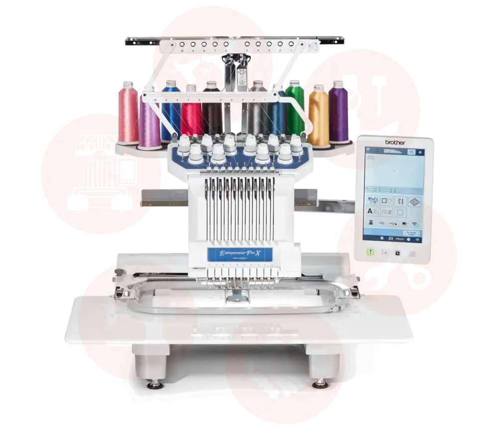 Brother Pr1055X 10 Needle Embroidery Machine Domestic