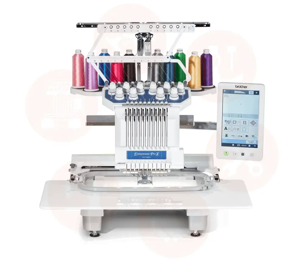 Brother Pr1055X Embroidery Machine + Cap Frame Prcf5 Cylinder Prcl1 Domestic
