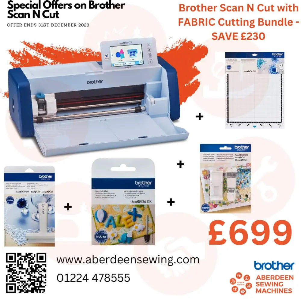 Brother Sdx2250D Scan N Cut With (Fabric Cutting Bundle) Domestic