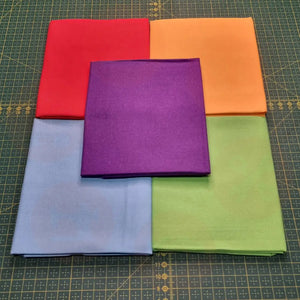 Cotton Brights Fat Quarter Set Of 5 - 18’’ X 22’’ (45Cm 55Cm)