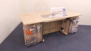 Deluxe Electric Sewing Cabinet with Extendable Work Surface & Programmable Lift