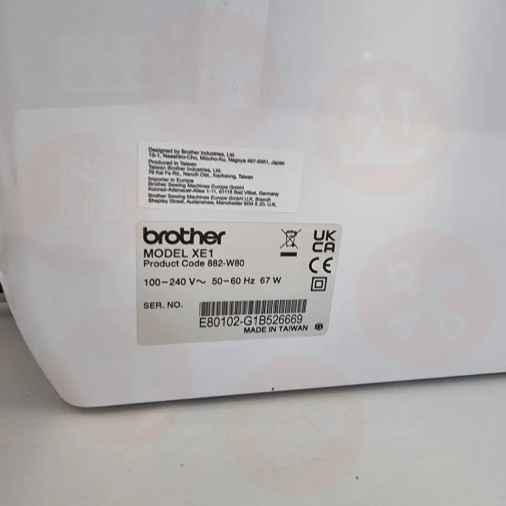 EX DEMO Brother Innov-is XE1 Embroidery Machine Domestic