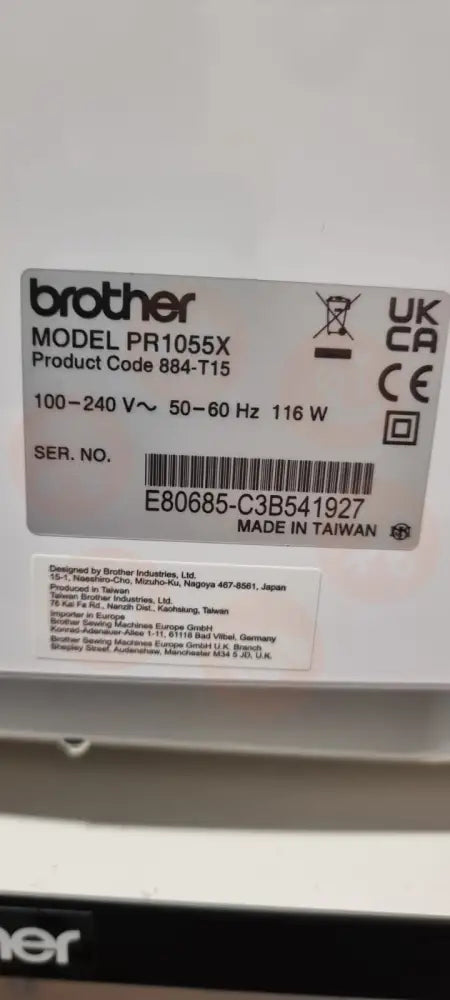 **Ex Demo** Brother Pr1055X 10 Needle Embroidery Machine Domestic