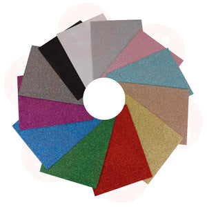 FPP16 Felt: Acrylic: 30 x 23cm: Glitter: Assorted Colours: 12 Pieces HABADASHERY