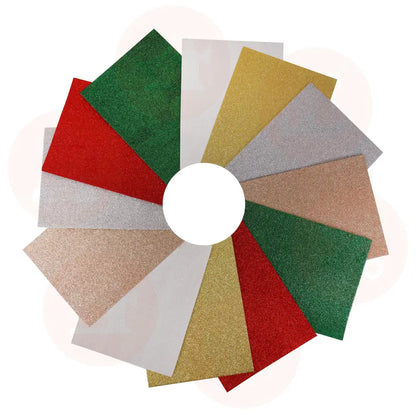 Fpp17 Felt: Acrylic: 30 X 23Cm: Glitter: Assorted Colours: 12 Pieces Fabric