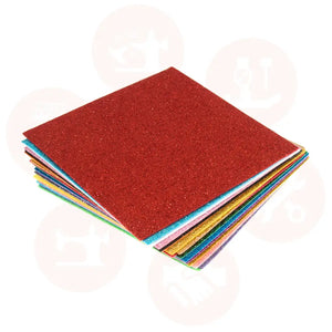 FPP18 Felt: Acrylic: 15 x 15cm: Glitter: Assorted Colours: 20 Pieces HABADASHERY