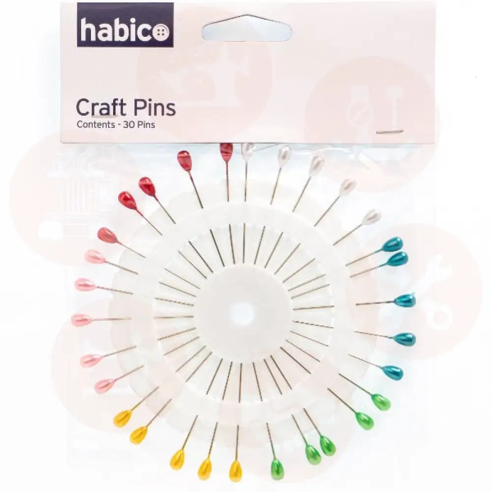 H0102 CRAFT PIN 50MM HABICO ROSETTE TEARDROP FABRIC MARKING