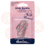 H4502.25.Nk Hemline Slide Buckles: 25Mm: Silver: 2 Pieces Bag Making Supplies