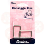 H4503.30.Nk Hemline Rectangular Ring: 30Mm: Nickel: 2 Pieces Bag Making Supplies