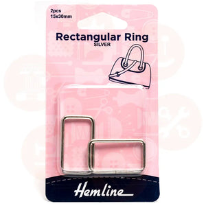 H4503.30.Nk Hemline Rectangular Ring: 30Mm: Nickel: 2 Pieces Bag Making Supplies