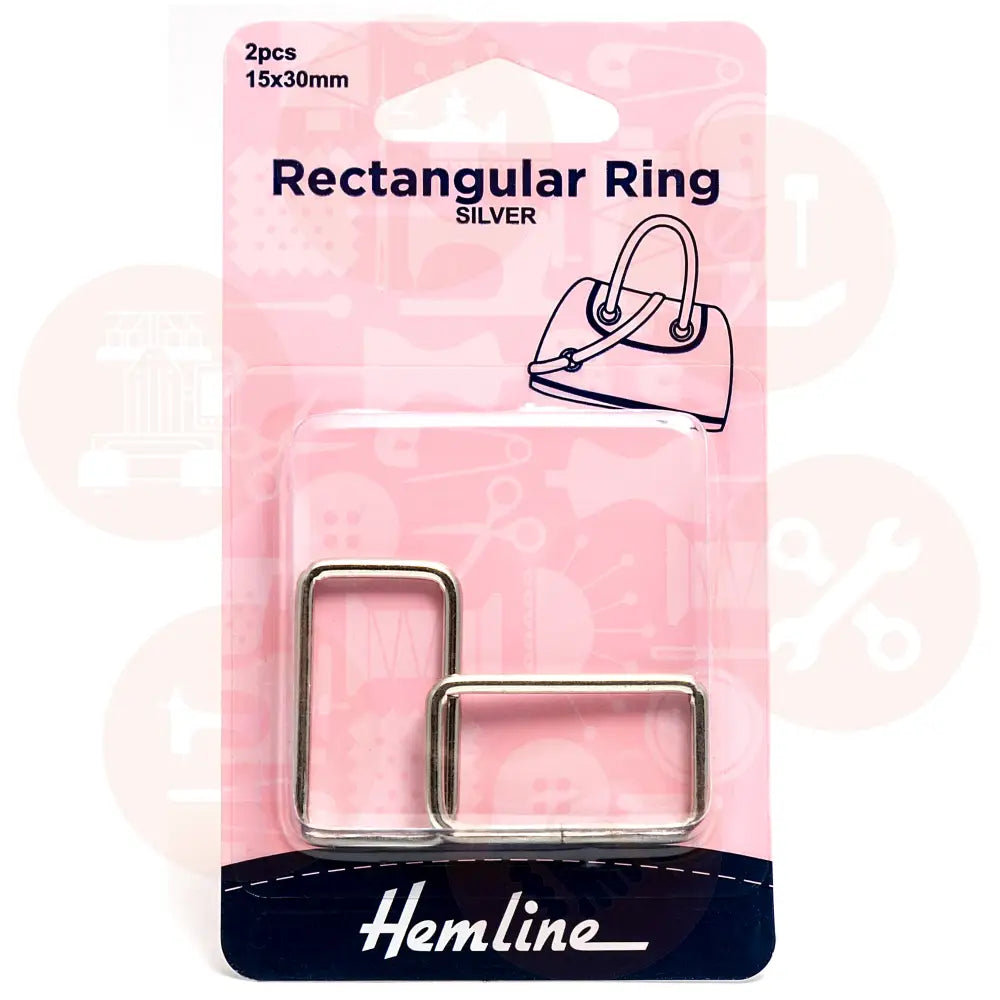 H4503.30.Nk Hemline Rectangular Ring: 30Mm: Nickel: 2 Pieces Bag Making Supplies