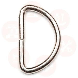 H462.25 Hemline D Rings: 25Mm: Nickel: 4 Pieces Bag Making Supplies