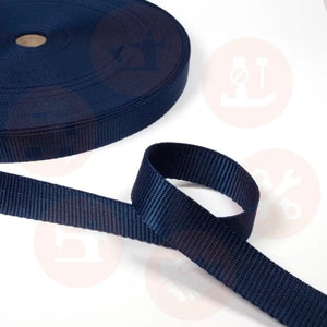 Hbi/10/Navy 25Mm Polypropylene Webbing Sold By The Meter Webbing