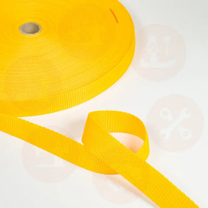 Hbi/10/Yellow 25Mm Polypropylene Webbing Sold By The Meter Webbing