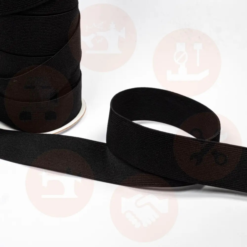 He39 32Mm Loom Elastic Black 25M