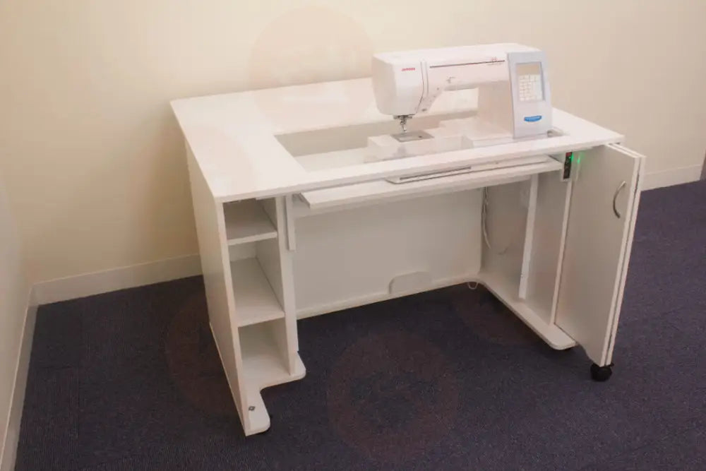 Horn 860 Modular Sewing Cabinet with Electric Lift & SuperMaxi Opening White