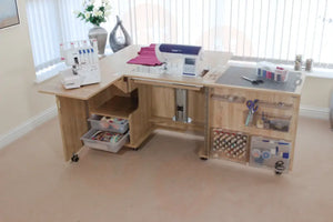 Horn Eclipse XL Sewing Cabinet with Maxi-Lifter Air-Lift Mechanism & Dual Machine Storage UNITED KINGDOM