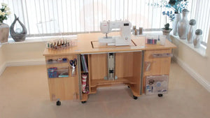 Horn GEMINI Sewing Cabinet with Long-Lifter Opening Air-Lift Mechanism & Door Storage Bins UNITED KINGDOM