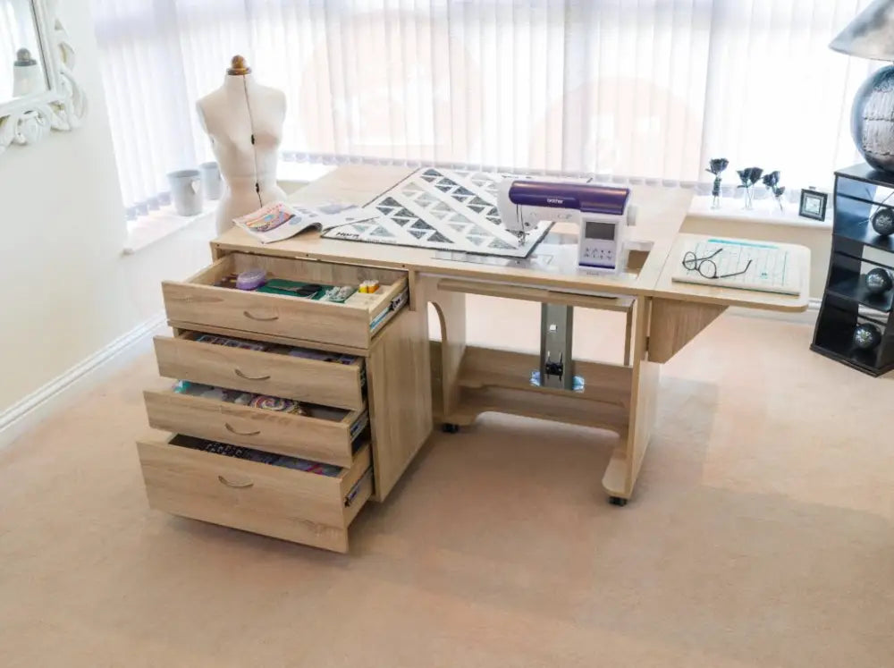 Horn Super Q Sewing Cabinet with Maxi Air-Lifter & Mobile Storage Caddy UNITED KINGDOM