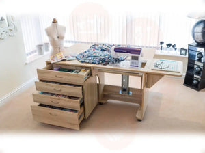 Horn Super Q Sewing Cabinet with Maxi Air-Lifter & Mobile Storage Caddy UNITED KINGDOM