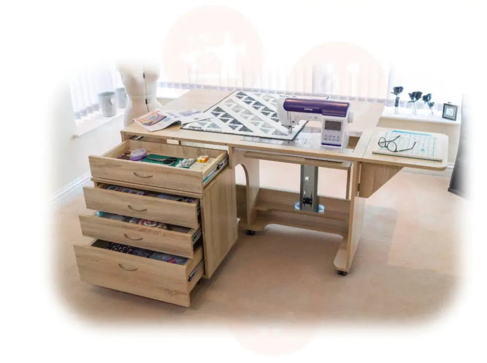 Horn Super Q Sewing Cabinet with Maxi Air-Lifter & Mobile Storage Caddy UNITED KINGDOM