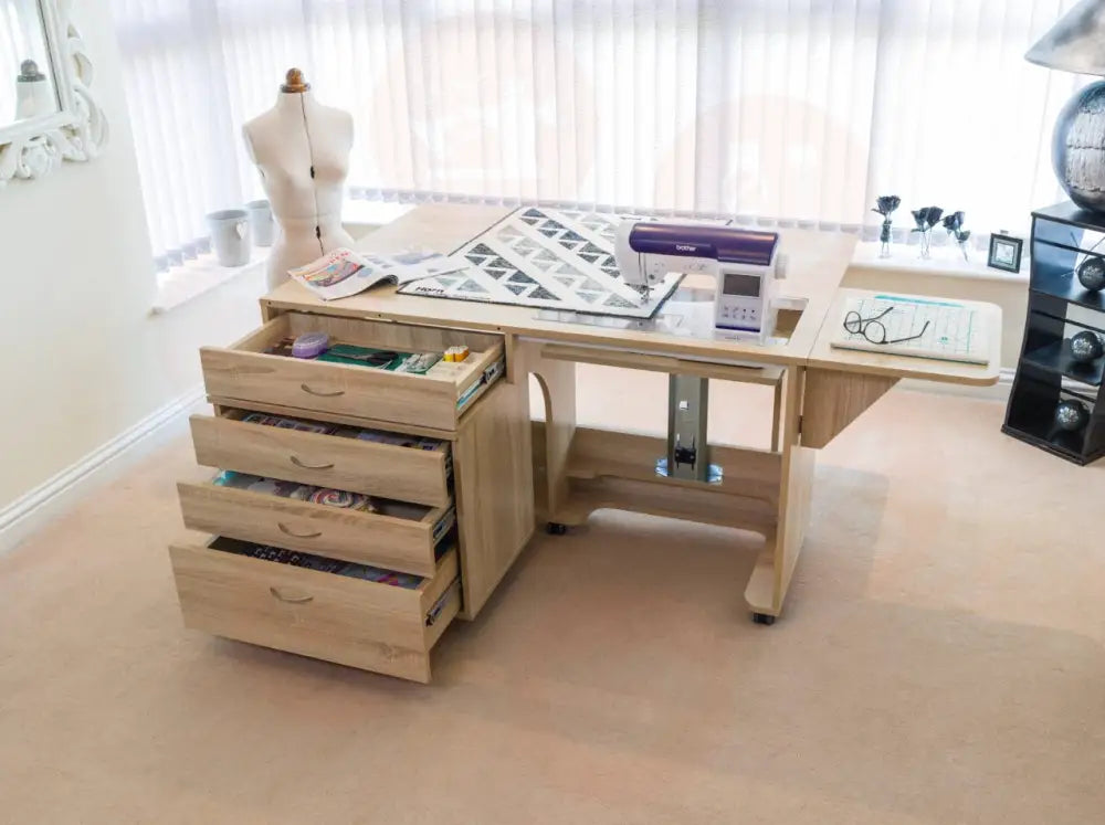 Horn Super Q Sewing Cabinet with Maxi Air-Lifter & Mobile Storage Caddy UNITED KINGDOM