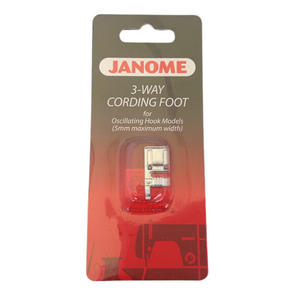 200126009 Janome  3-Way Cording Foot for Oscillating Hook Models (5mm Max width)