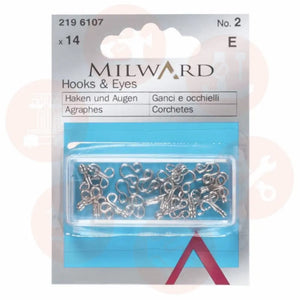 M2196107 Milward Hook And Eye Fasteners Silver Fastners Closures