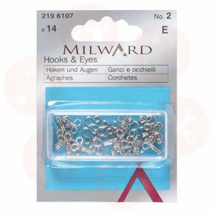 M2196107 Milward Hook And Eye Fasteners Silver Fastners Closures