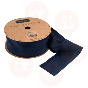 R77750\210 Trim: Bias Binding: Polycotton: 20M X 50Mm: Navy Sold By The Meter Bias Binding