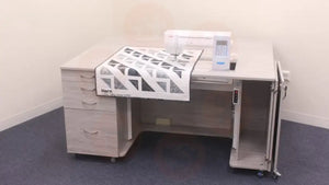 Tasman Electric Sewing Cabinet with Deep Storage Drawers & SuperMaxi Opening