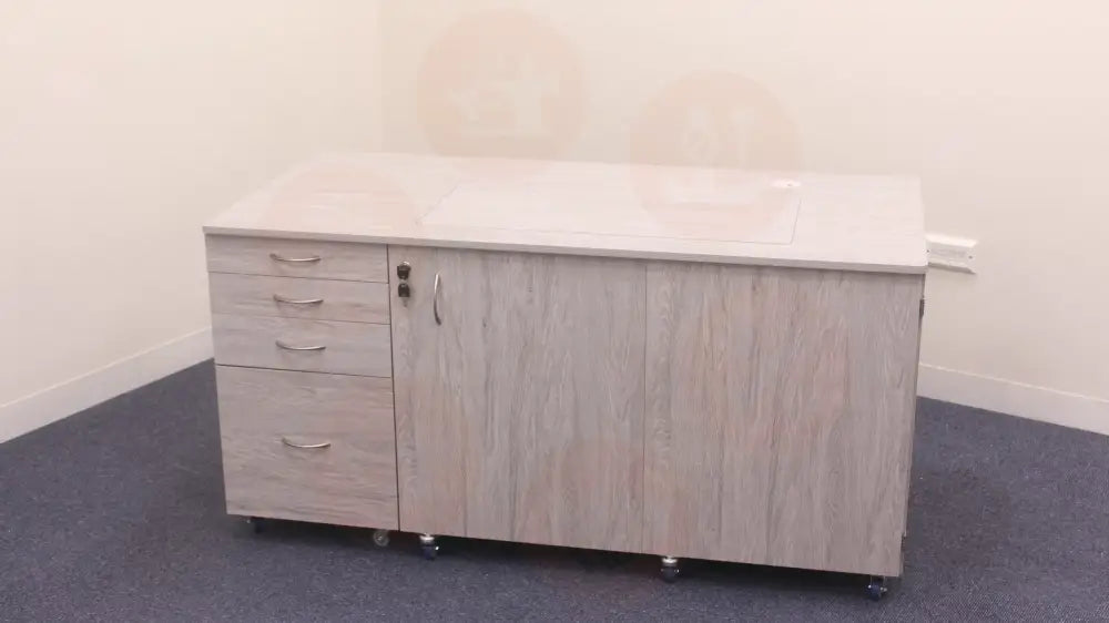 Tasman Electric Sewing Cabinet with Deep Storage Drawers & SuperMaxi Opening