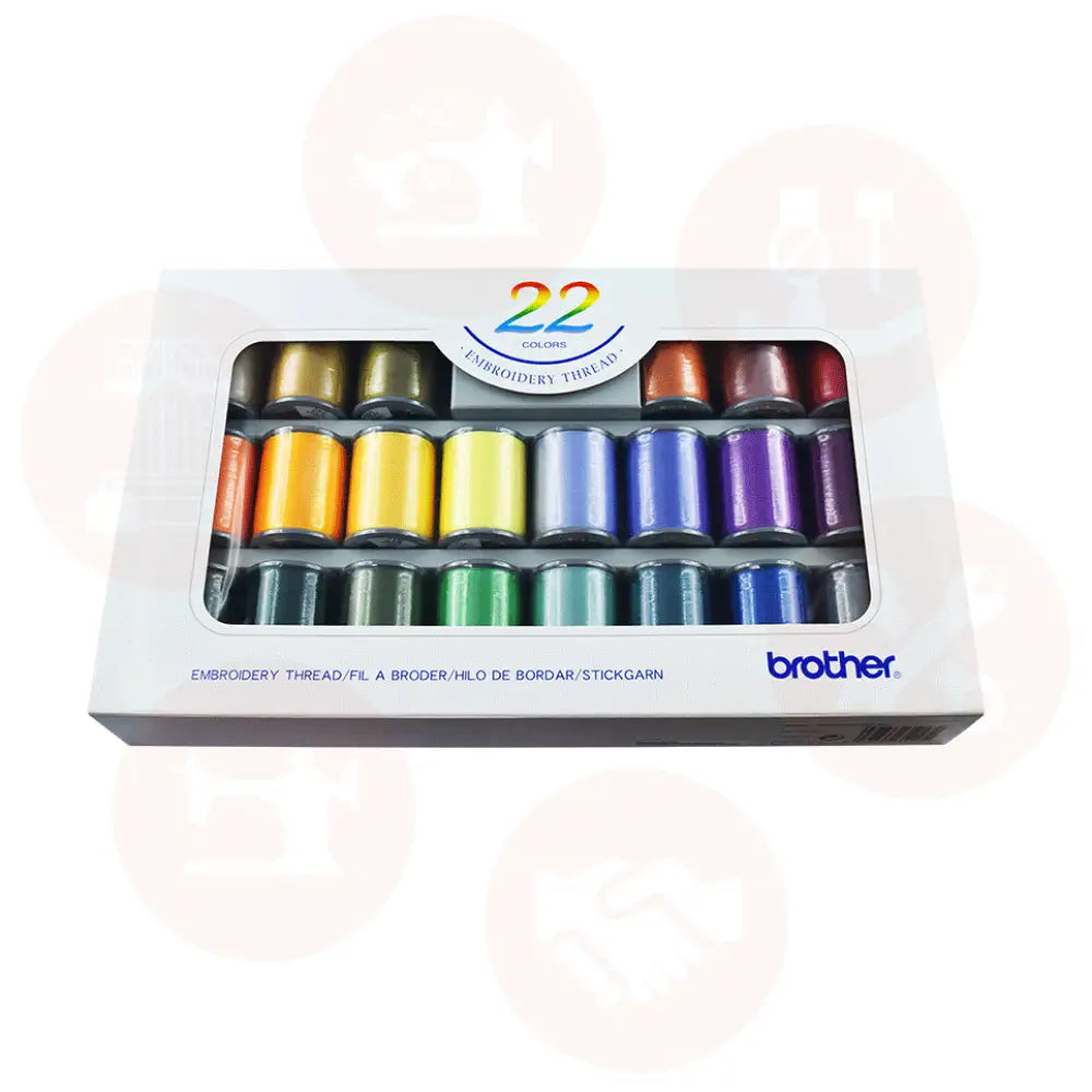 Xg6637001 Brother Satin Embroidery Set 22 Colours – 300M Domestic Thread