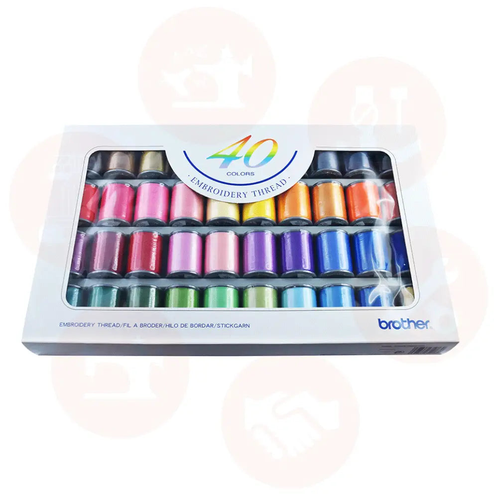 Xg6641001 Brother Satin Embroidery Set 40 Colours – 300M Domestic Thread